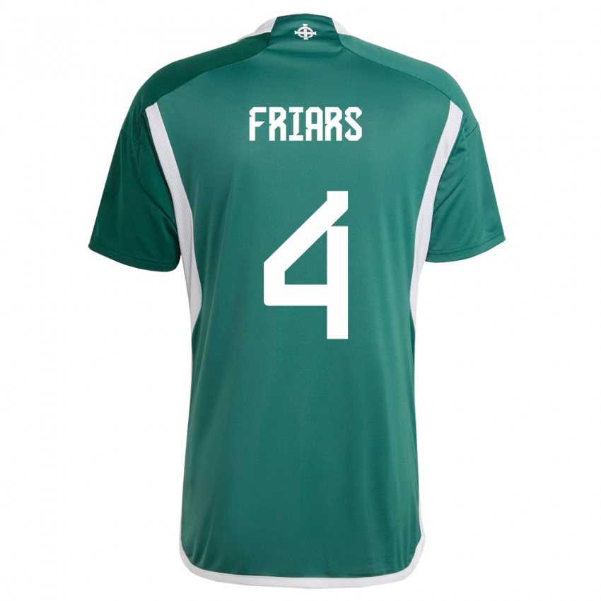 Kobiety Irlandia Północna Alfie Friars #4 Zielony Domowa Koszulka 24-26 Koszulki Klubowe