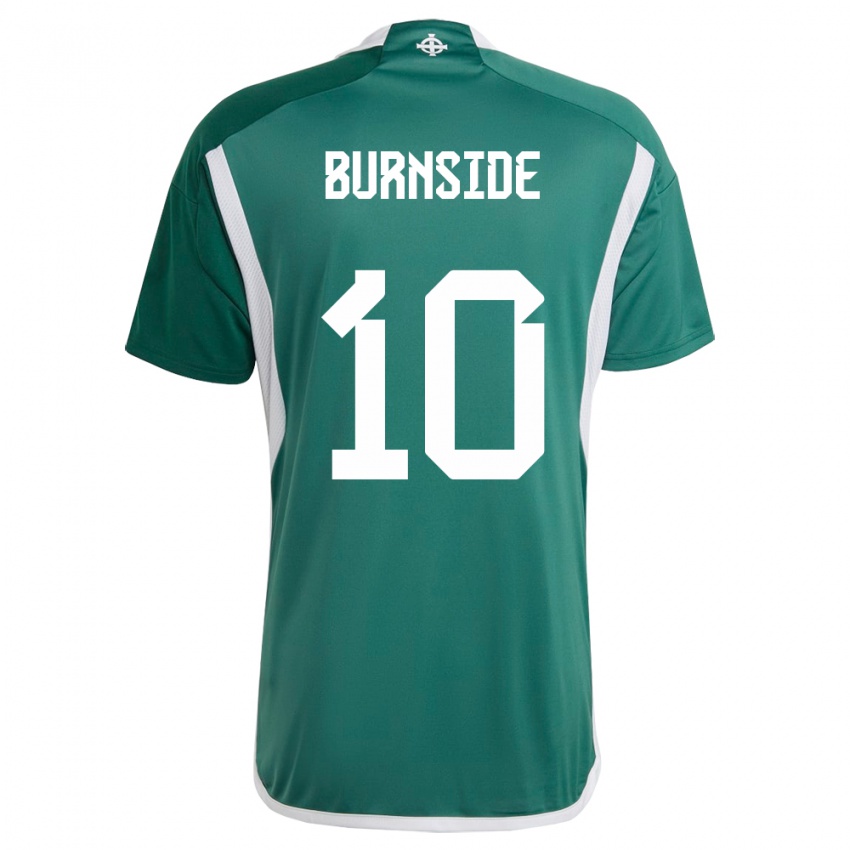 Kobiety Irlandia Północna Callum Burnside #10 Zielony Domowa Koszulka 24-26 Koszulki Klubowe