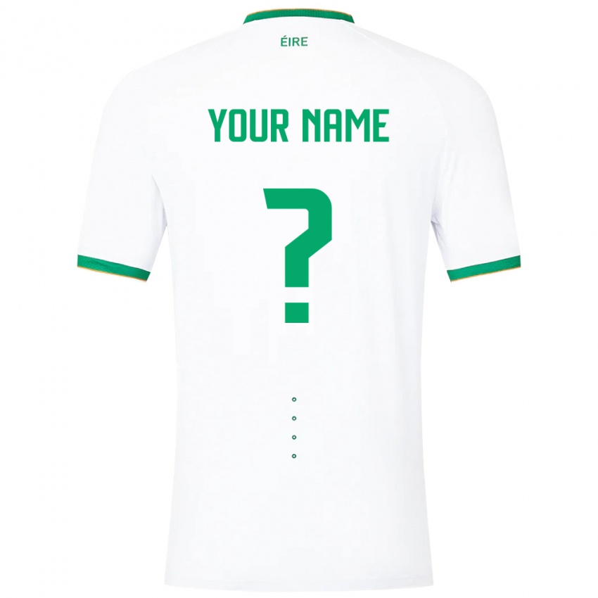Kobiety Irlandia Twoje Imię #0 Biały Wyjazdowa Koszulka 24-26 Koszulki Klubowe