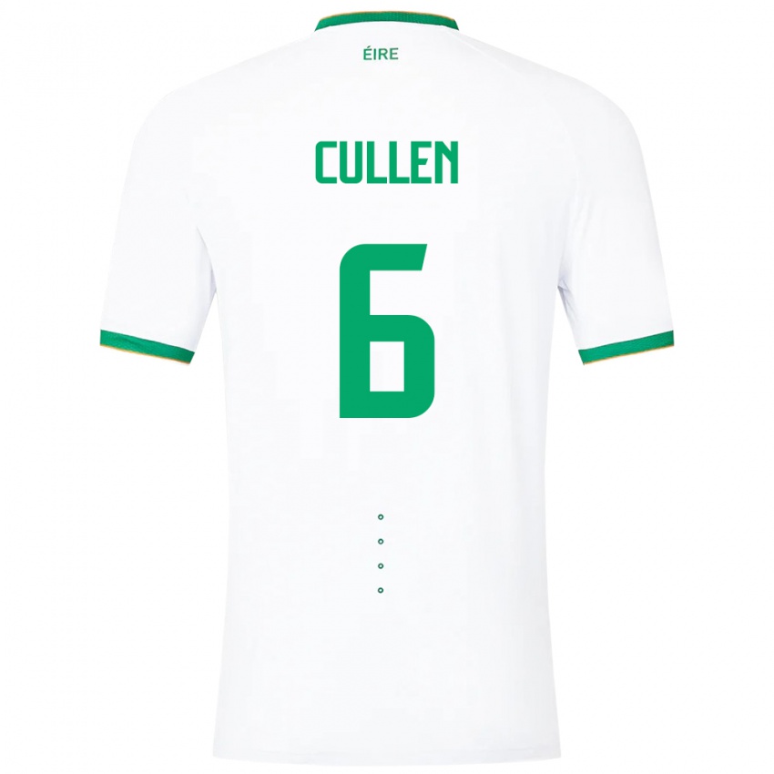 Kobiety Irlandia Josh Cullen #6 Biały Wyjazdowa Koszulka 24-26 Koszulki Klubowe
