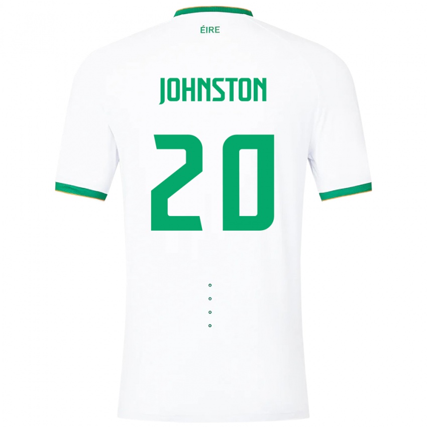 Kobiety Irlandia Mikey Johnston #20 Biały Wyjazdowa Koszulka 24-26 Koszulki Klubowe