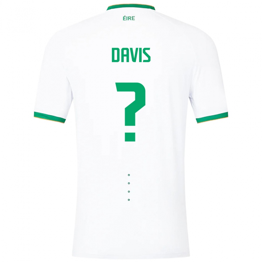 Kobiety Irlandia Warren Davis #0 Biały Wyjazdowa Koszulka 24-26 Koszulki Klubowe
