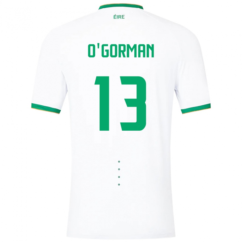Kobiety Irlandia Áine O'gorman #13 Biały Wyjazdowa Koszulka 24-26 Koszulki Klubowe