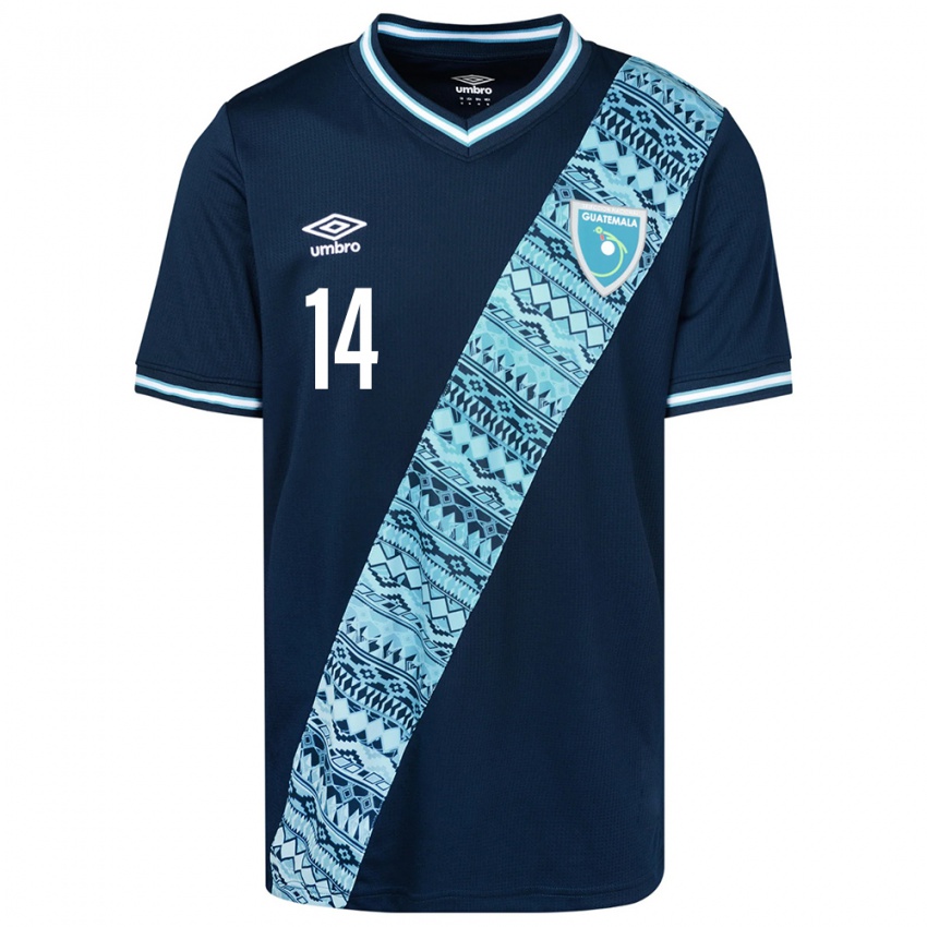 Kobiety Gwatemala Darwin Lom #14 Niebieski Wyjazdowa Koszulka 24-26 Koszulki Klubowe