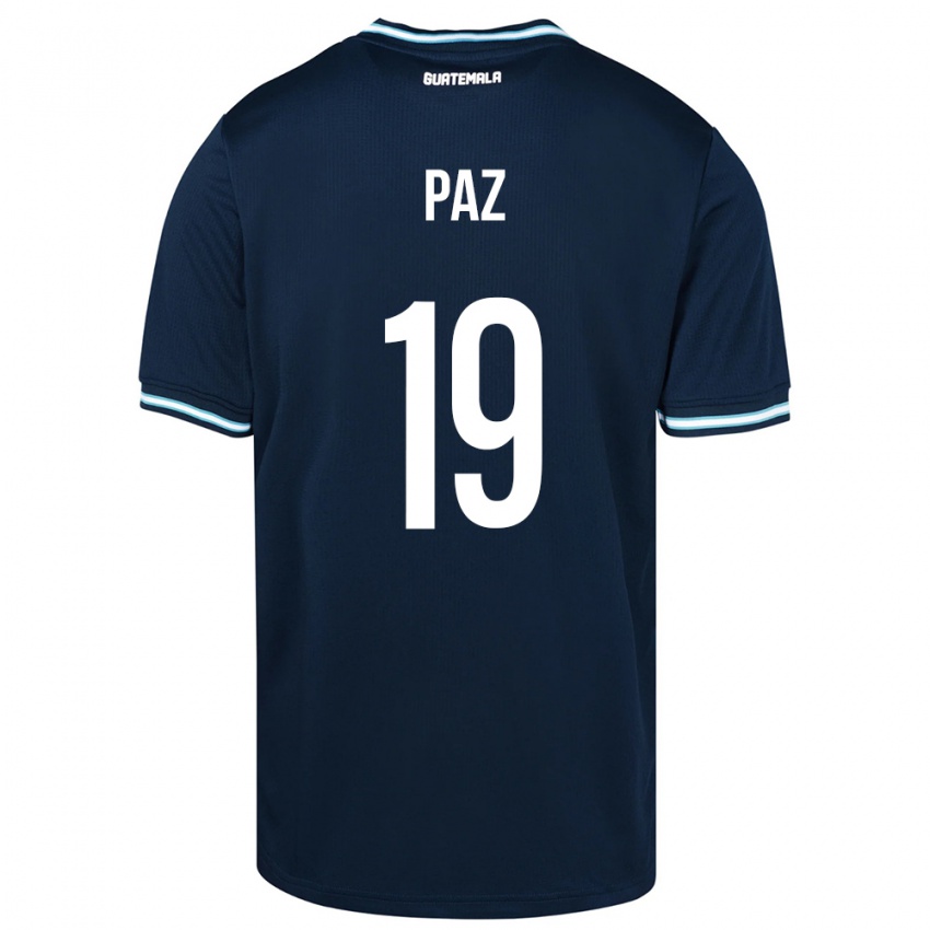 Kobiety Gwatemala Vidal Paz #19 Niebieski Wyjazdowa Koszulka 24-26 Koszulki Klubowe