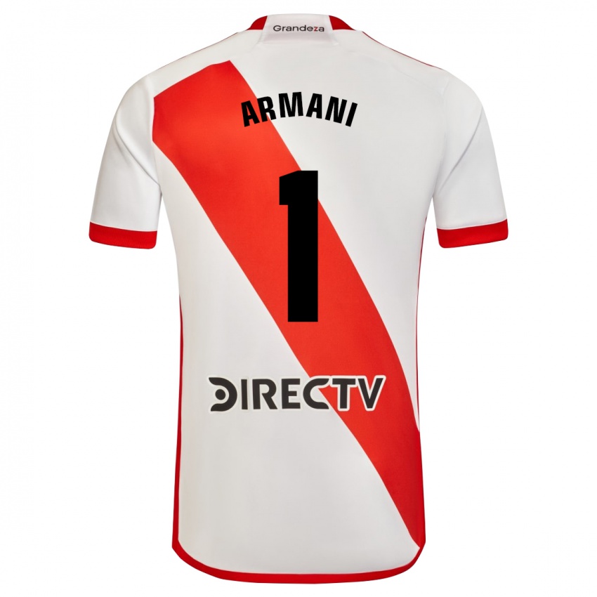 Dzieci Franco Armani #1 Biało - Czerwony Domowa Koszulka 2023/24 Koszulki Klubowe