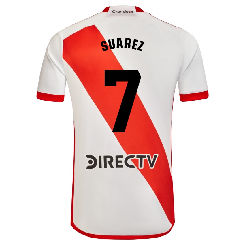 Dzieci Matias Suarez #7 Biało - Czerwony Domowa Koszulka 2023/24 Koszulki Klubowe
