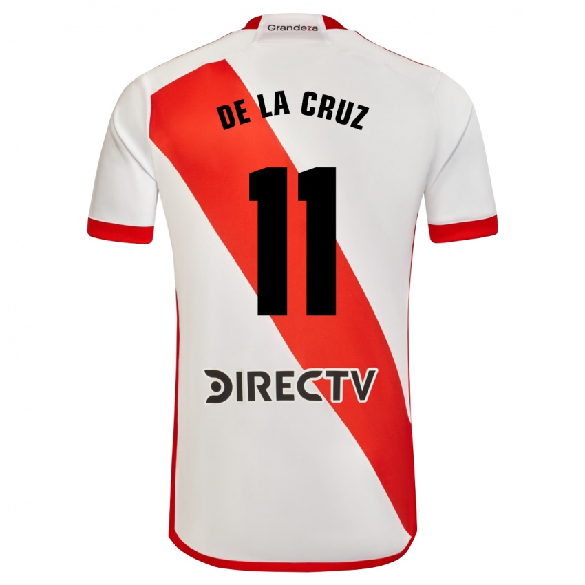 Dzieci Nicolas De La Cruz #11 Biało - Czerwony Domowa Koszulka 2023/24 Koszulki Klubowe