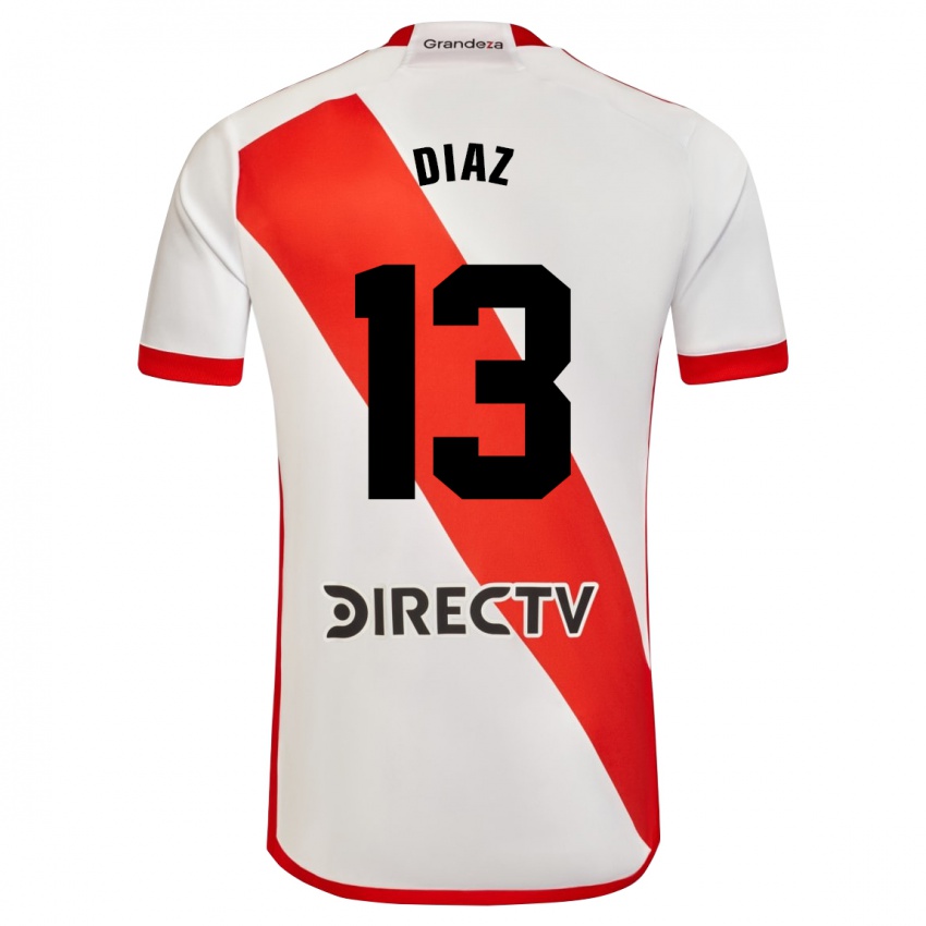 Dzieci Enzo Díaz #13 Biało - Czerwony Domowa Koszulka 2023/24 Koszulki Klubowe