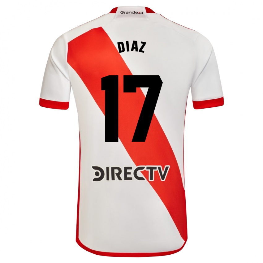 Dzieci Paulo Diaz #17 Biało - Czerwony Domowa Koszulka 2023/24 Koszulki Klubowe