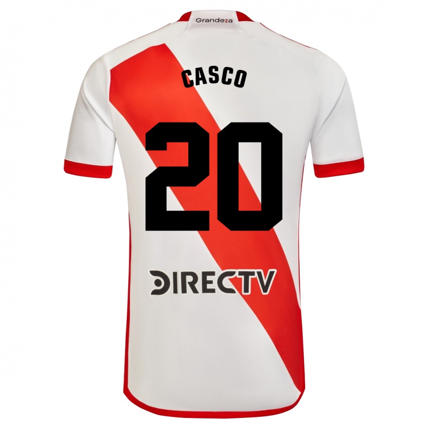 Dzieci Milton Casco #20 Biało - Czerwony Domowa Koszulka 2023/24 Koszulki Klubowe