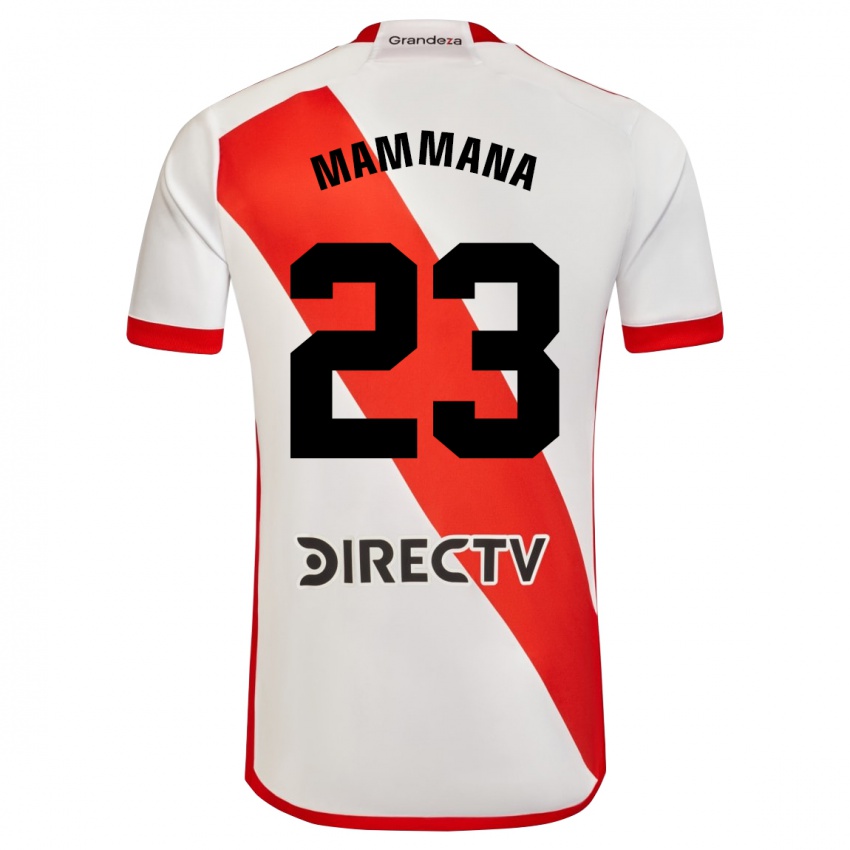 Dzieci Emanuel Mammana #23 Biało - Czerwony Domowa Koszulka 2023/24 Koszulki Klubowe