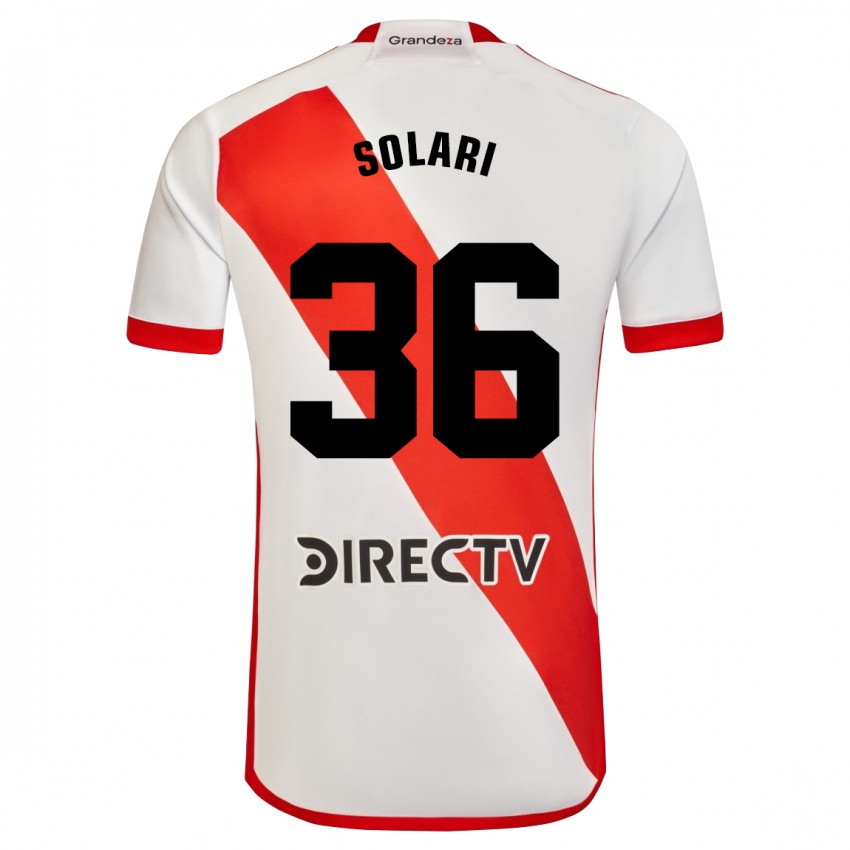 Dzieci Pablo Solari #36 Biało - Czerwony Domowa Koszulka 2023/24 Koszulki Klubowe