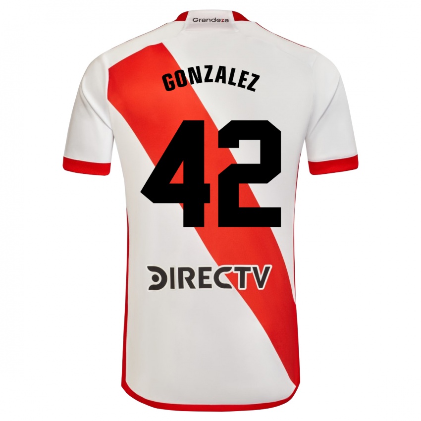 Dzieci Alexis González #42 Biało - Czerwony Domowa Koszulka 2023/24 Koszulki Klubowe