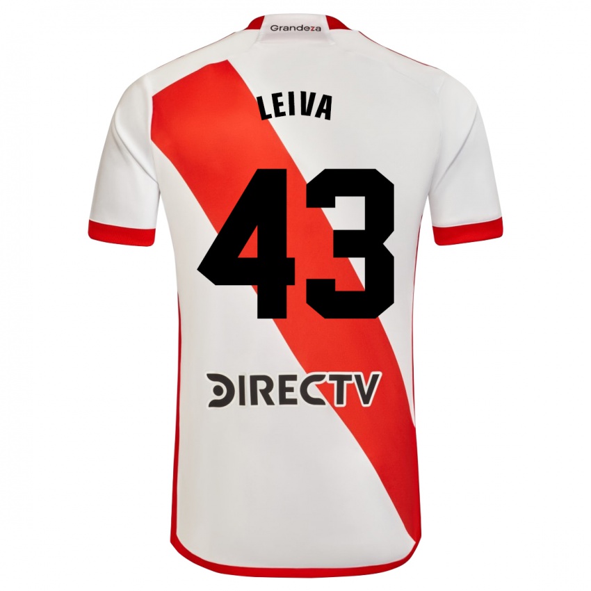 Dzieci Tobías Leiva #43 Biało - Czerwony Domowa Koszulka 2023/24 Koszulki Klubowe