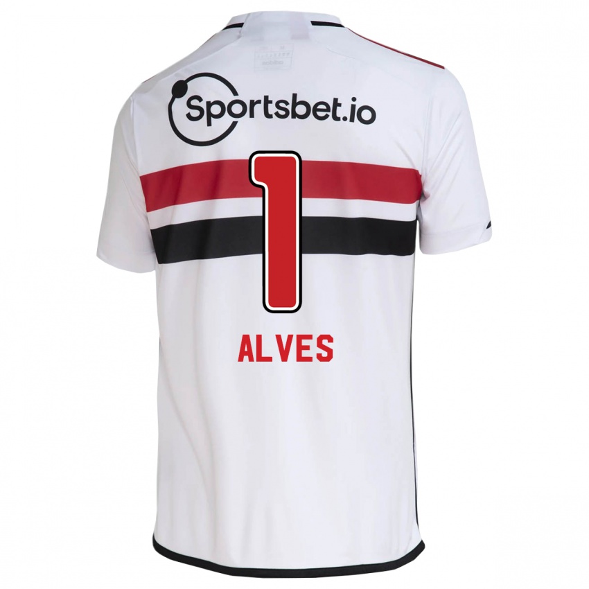 Dzieci Felipe Alves #1 Biały Domowa Koszulka 2023/24 Koszulki Klubowe