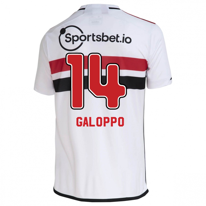 Dzieci Giuliano Galoppo #14 Biały Domowa Koszulka 2023/24 Koszulki Klubowe