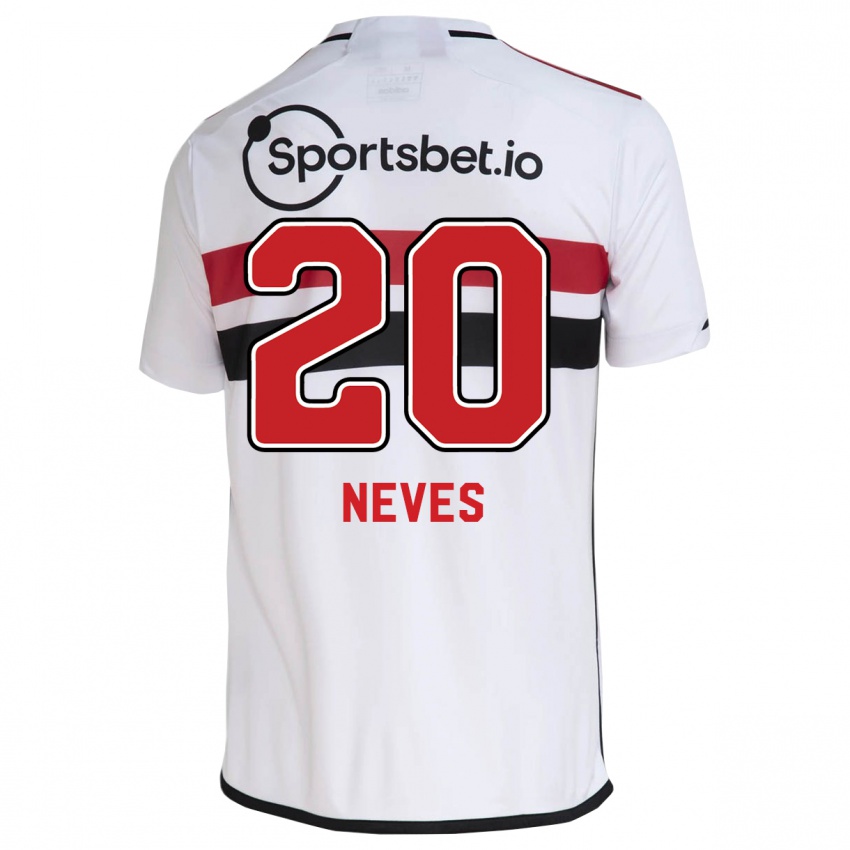 Dzieci Gabriel Neves #20 Biały Domowa Koszulka 2023/24 Koszulki Klubowe