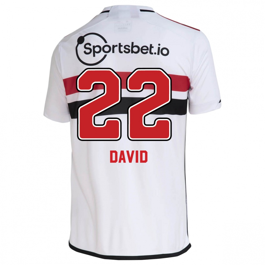 Dzieci David #22 Biały Domowa Koszulka 2023/24 Koszulki Klubowe