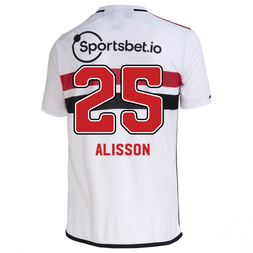 Dzieci Alisson #25 Biały Domowa Koszulka 2023/24 Koszulki Klubowe