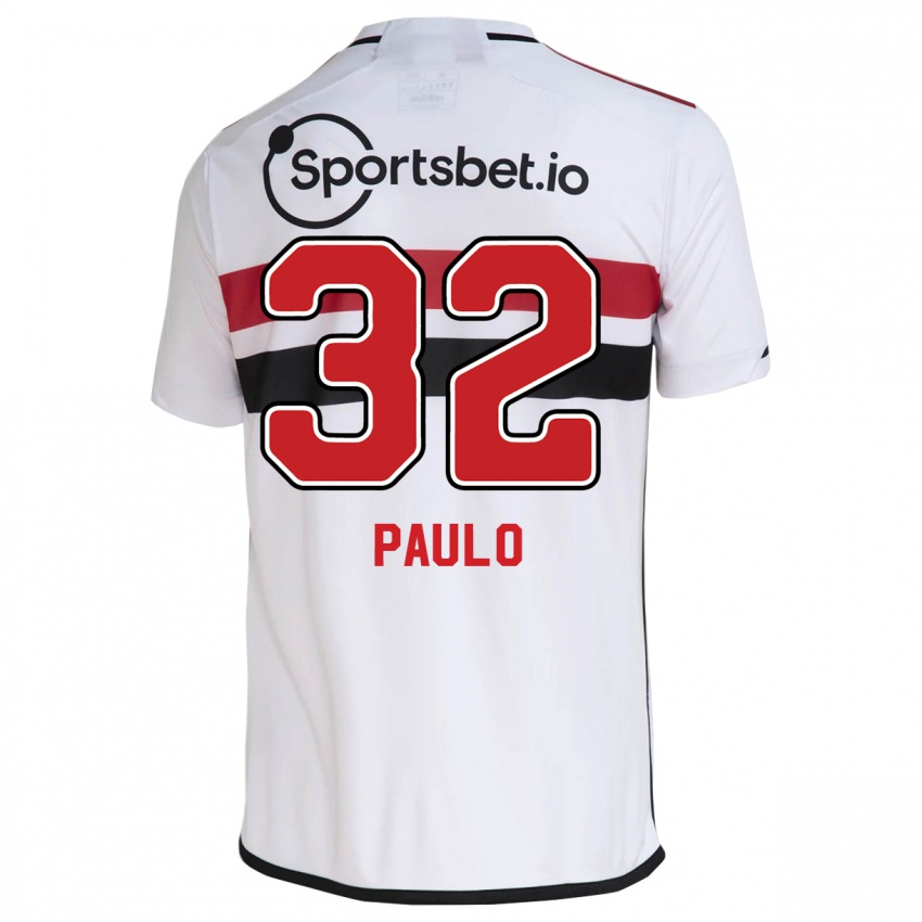 Dzieci Marcos Paulo #32 Biały Domowa Koszulka 2023/24 Koszulki Klubowe