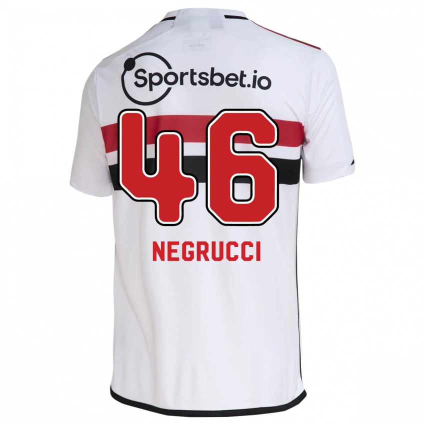 Dzieci Felipe Negrucci #46 Biały Domowa Koszulka 2023/24 Koszulki Klubowe