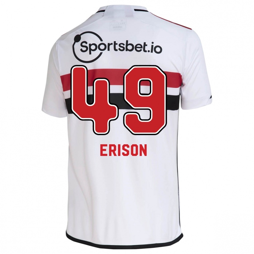 Dzieci Erison #49 Biały Domowa Koszulka 2023/24 Koszulki Klubowe