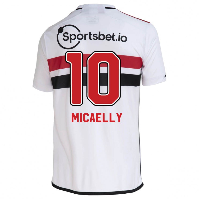 Dzieci Micaelly #10 Biały Domowa Koszulka 2023/24 Koszulki Klubowe