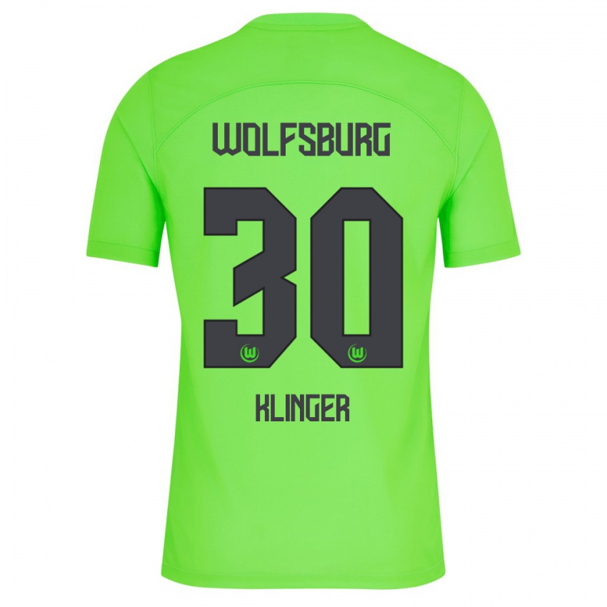 Dzieci Niklas Klinger #30 Zielony Domowa Koszulka 2023/24 Koszulki Klubowe
