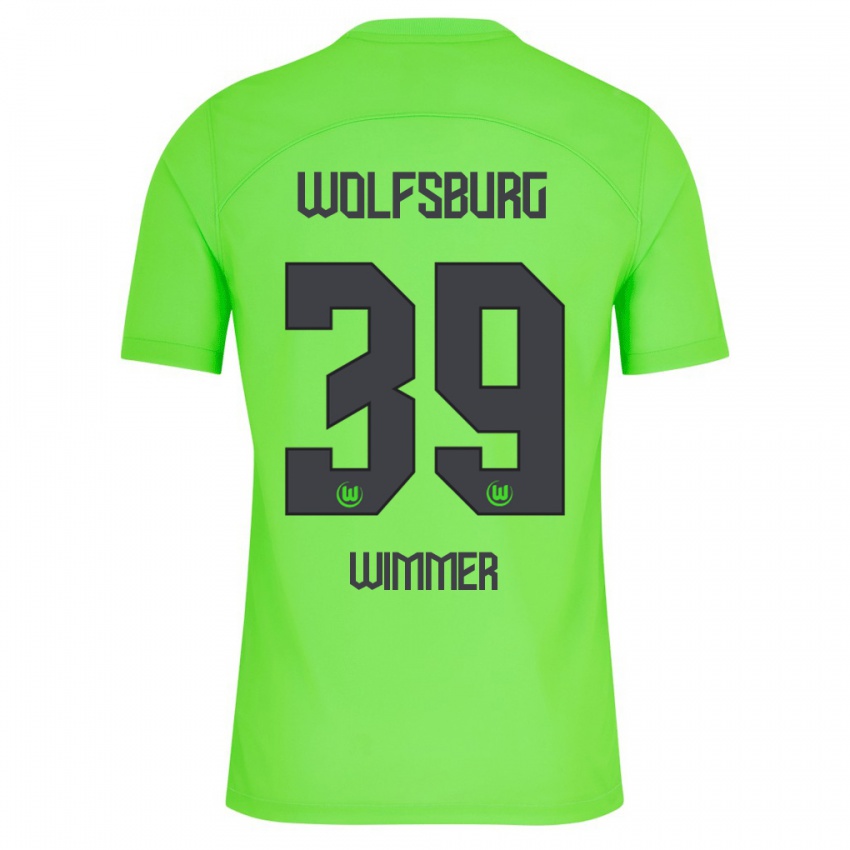 Dzieci Patrick Wimmer #39 Zielony Domowa Koszulka 2023/24 Koszulki Klubowe