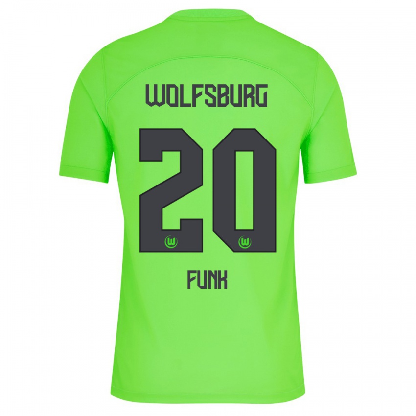 Dzieci Jonah Funk #20 Zielony Domowa Koszulka 2023/24 Koszulki Klubowe