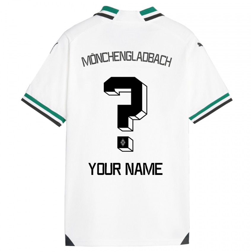 Dzieci Twoje Imię #0 Biały Zielony Domowa Koszulka 2023/24 Koszulki Klubowe