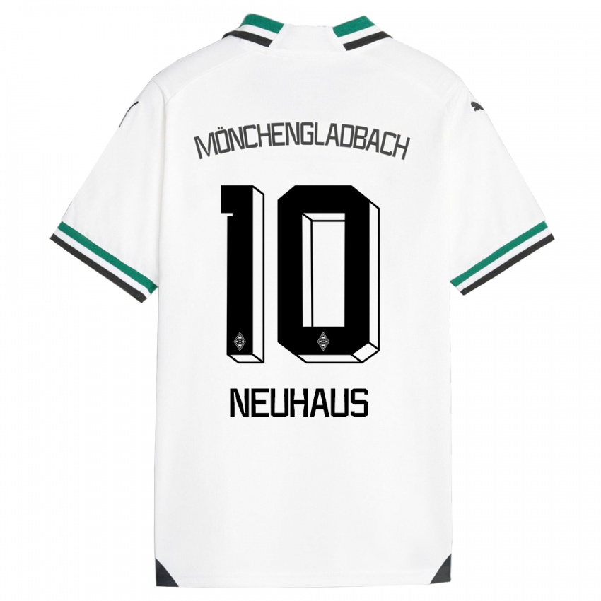 Dzieci Florian Neuhaus #10 Biały Zielony Domowa Koszulka 2023/24 Koszulki Klubowe