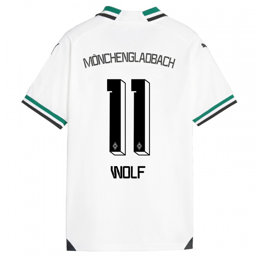 Dzieci Hannes Wolf #11 Biały Zielony Domowa Koszulka 2023/24 Koszulki Klubowe