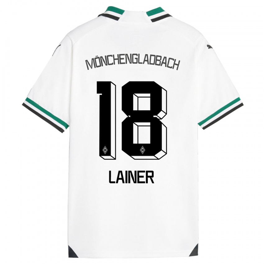 Dzieci Stefan Lainer #18 Biały Zielony Domowa Koszulka 2023/24 Koszulki Klubowe