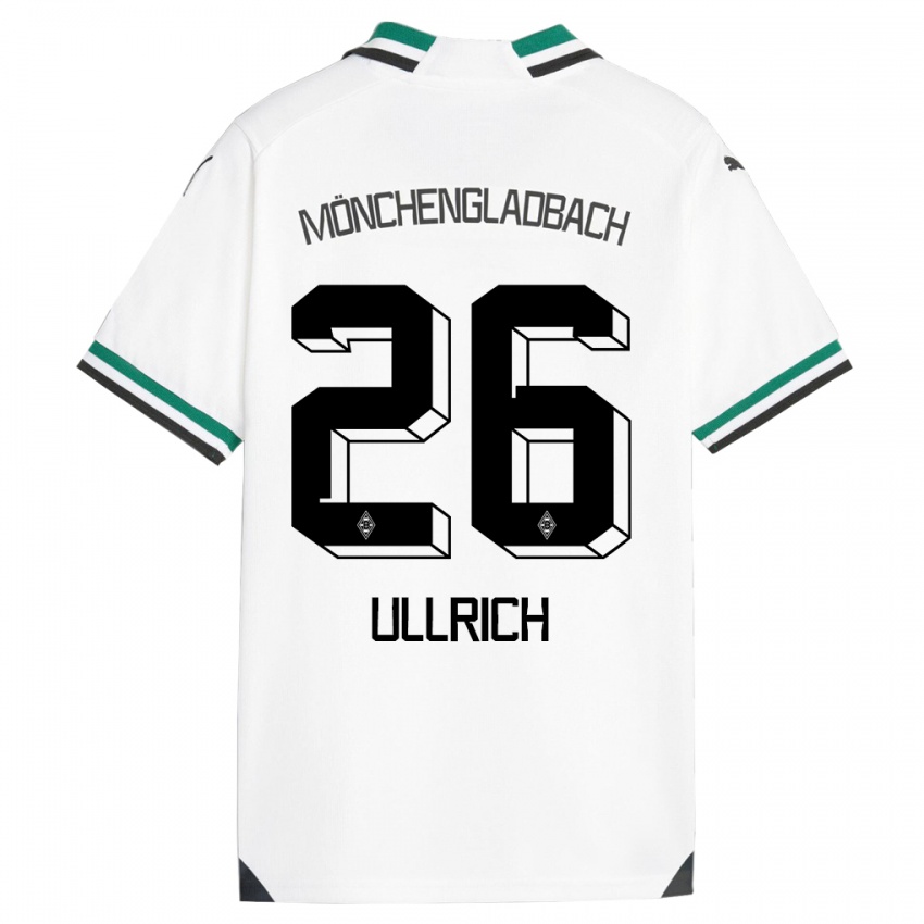 Dzieci Lukas Ullrich #26 Biały Zielony Domowa Koszulka 2023/24 Koszulki Klubowe