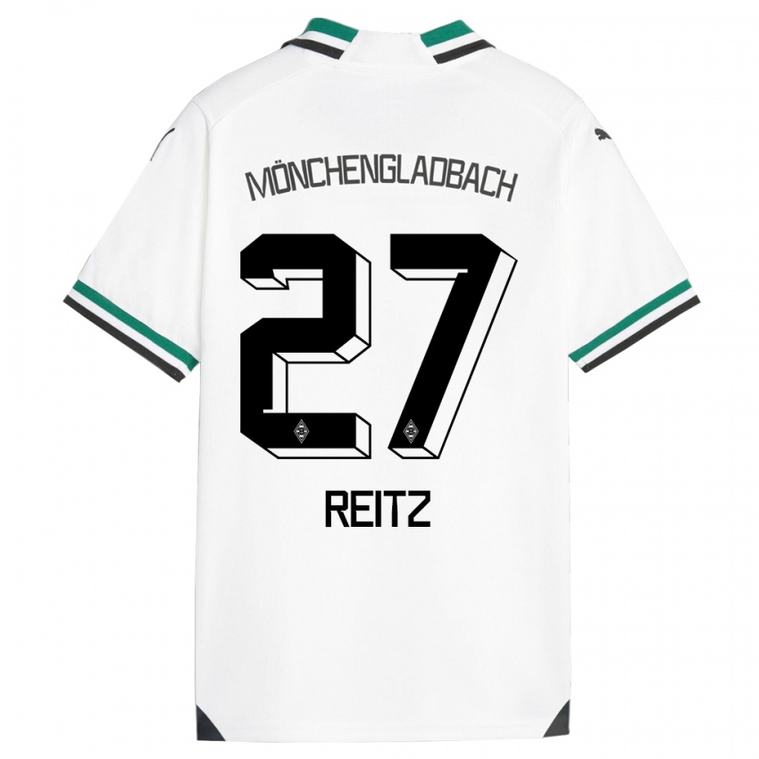 Dzieci Rocco Reitz #27 Biały Zielony Domowa Koszulka 2023/24 Koszulki Klubowe