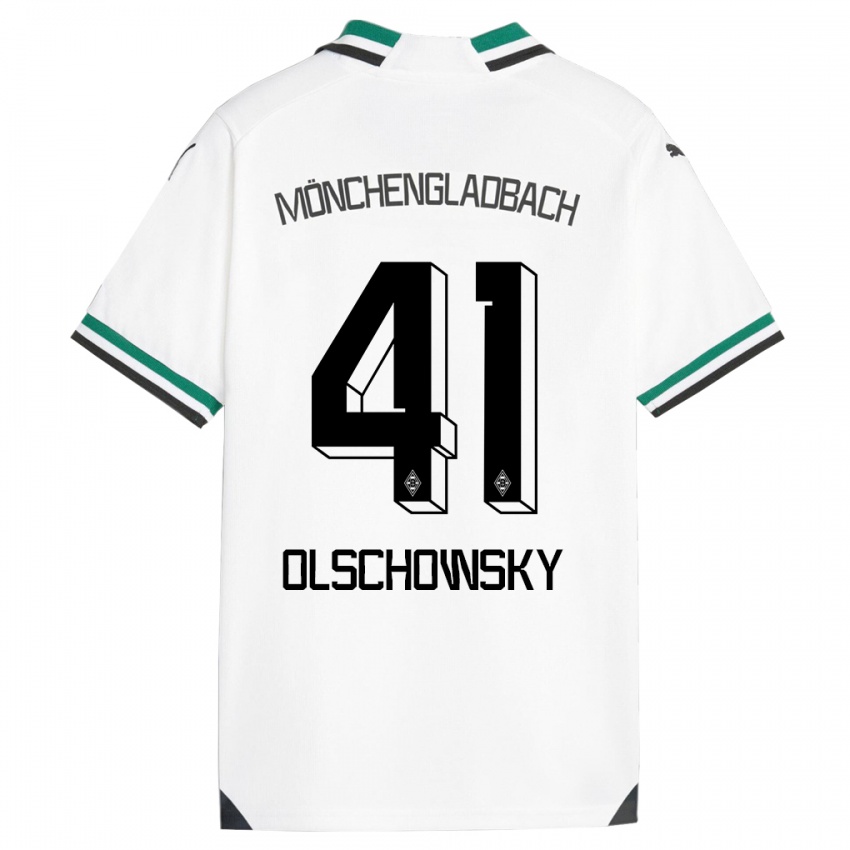 Dzieci Jan Olschowsky #41 Biały Zielony Domowa Koszulka 2023/24 Koszulki Klubowe