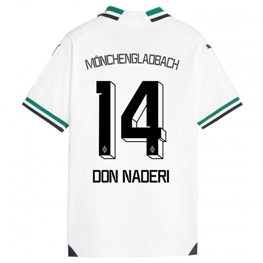 Dzieci Ryan Don Naderi #14 Biały Zielony Domowa Koszulka 2023/24 Koszulki Klubowe