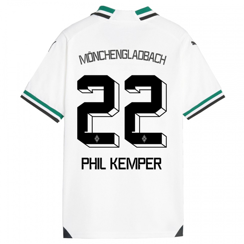 Dzieci Phil Kemper #22 Biały Zielony Domowa Koszulka 2023/24 Koszulki Klubowe
