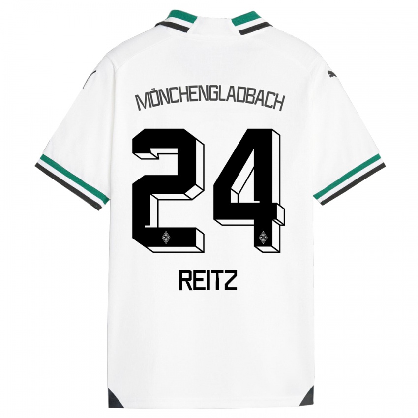 Dzieci Tony Reitz #24 Biały Zielony Domowa Koszulka 2023/24 Koszulki Klubowe