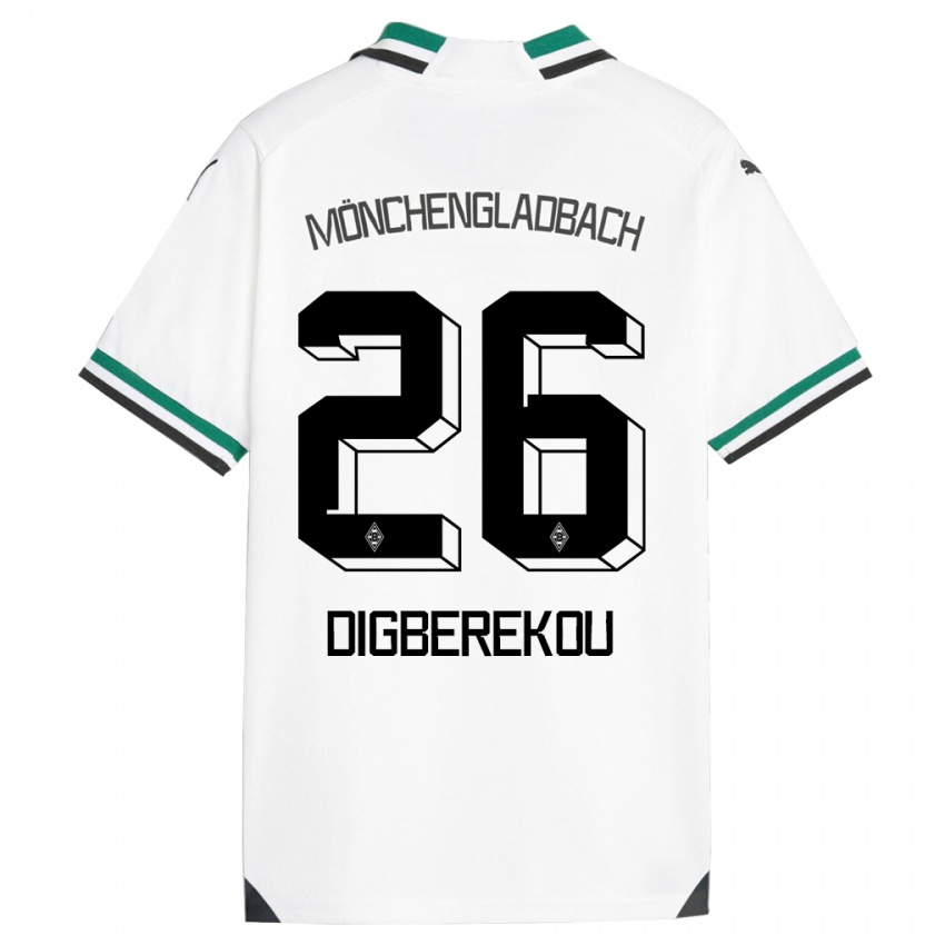 Dzieci Ibrahim Digberekou #26 Biały Zielony Domowa Koszulka 2023/24 Koszulki Klubowe