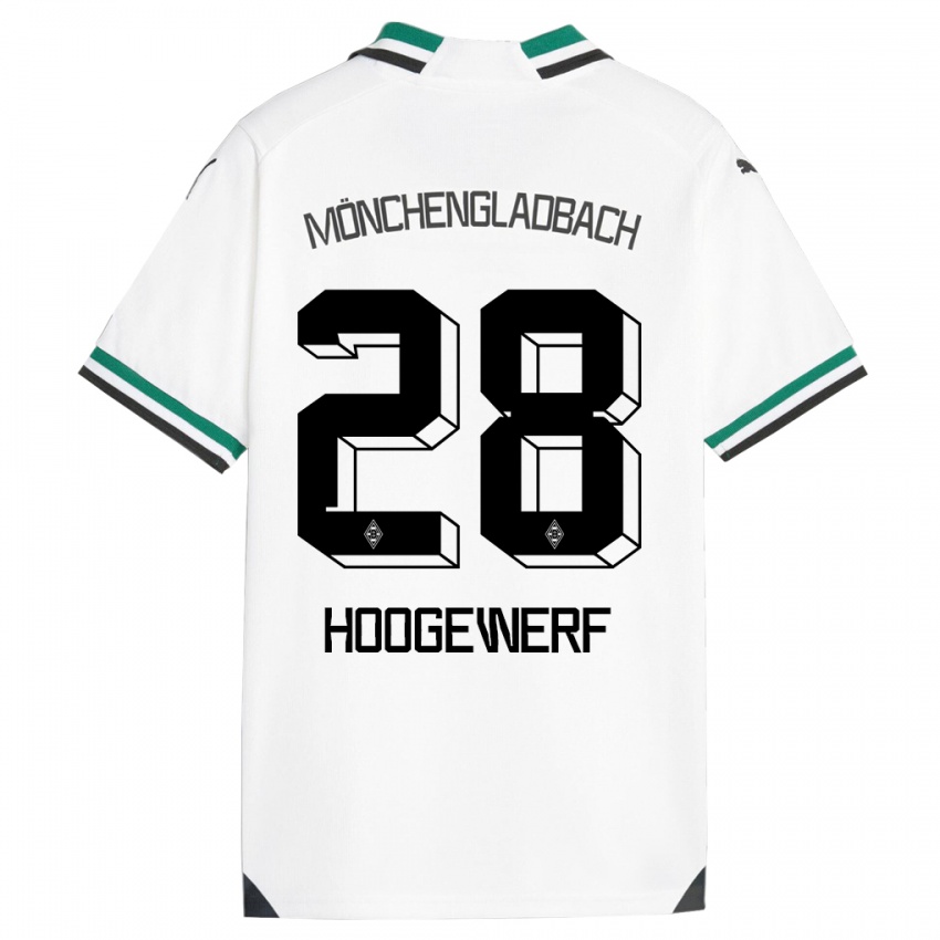 Dzieci Dillon Hoogewerf #28 Biały Zielony Domowa Koszulka 2023/24 Koszulki Klubowe