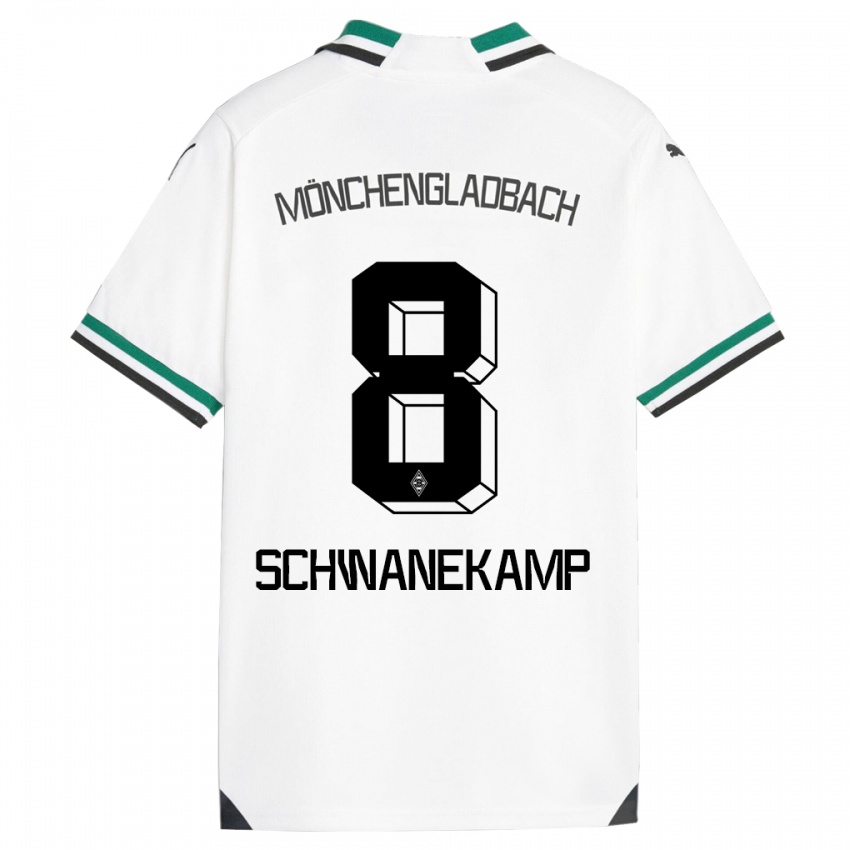 Dzieci Jana Schwanekamp #8 Biały Zielony Domowa Koszulka 2023/24 Koszulki Klubowe