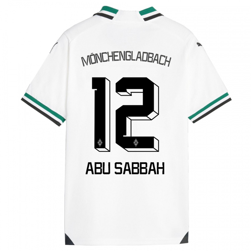 Dzieci Sarah Abu Sabbah #12 Biały Zielony Domowa Koszulka 2023/24 Koszulki Klubowe