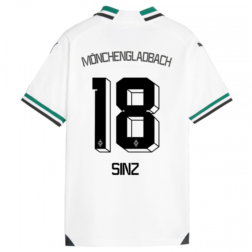 Dzieci Michelle Sinz #18 Biały Zielony Domowa Koszulka 2023/24 Koszulki Klubowe