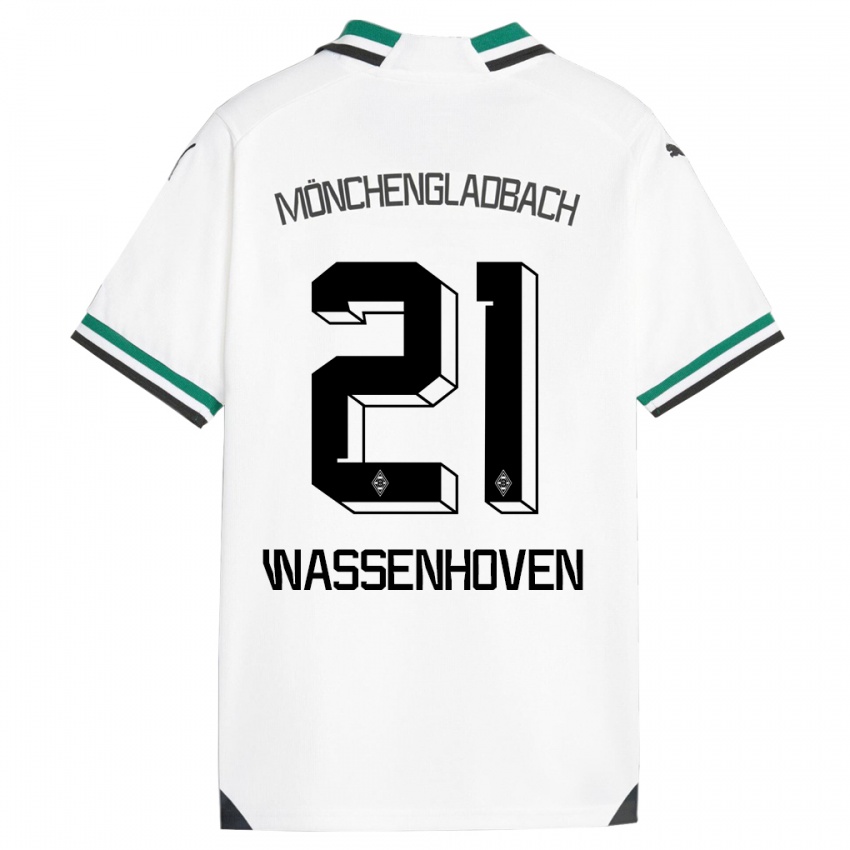 Dzieci Michelle Wassenhoven #21 Biały Zielony Domowa Koszulka 2023/24 Koszulki Klubowe