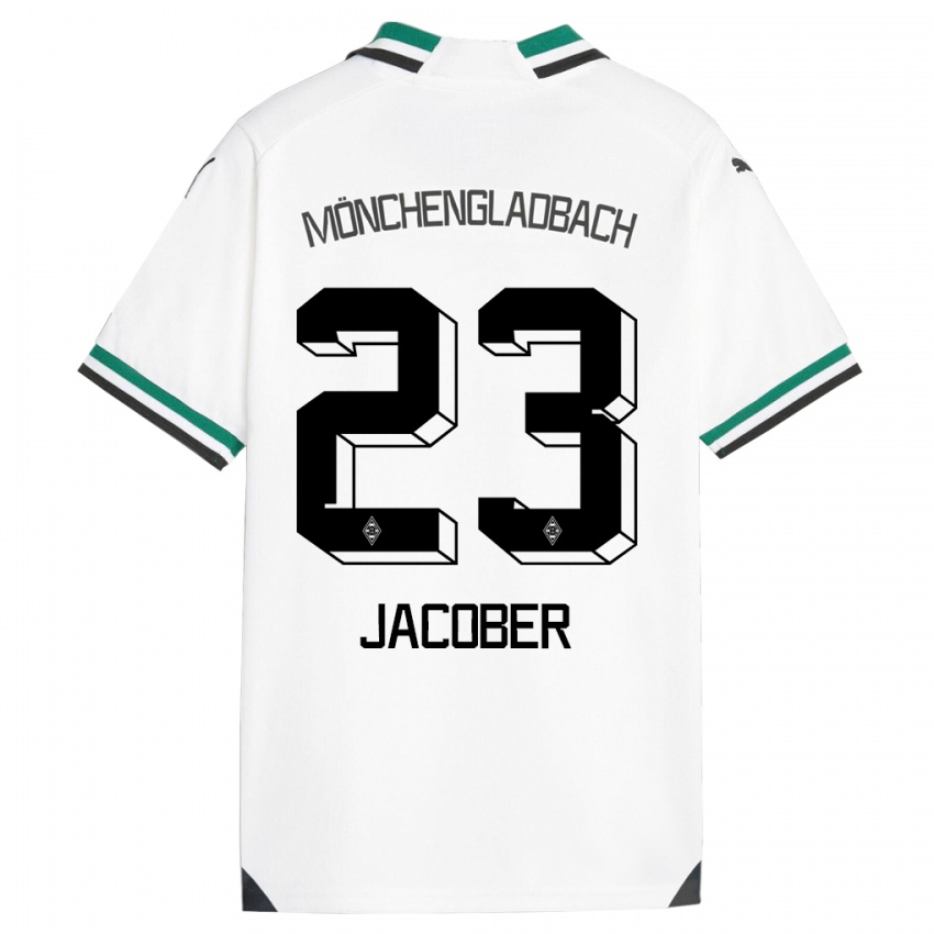 Dzieci Magdalena Jacober #23 Biały Zielony Domowa Koszulka 2023/24 Koszulki Klubowe