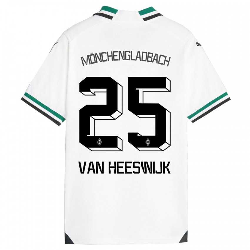 Dzieci Amber Van Heeswijk #25 Biały Zielony Domowa Koszulka 2023/24 Koszulki Klubowe