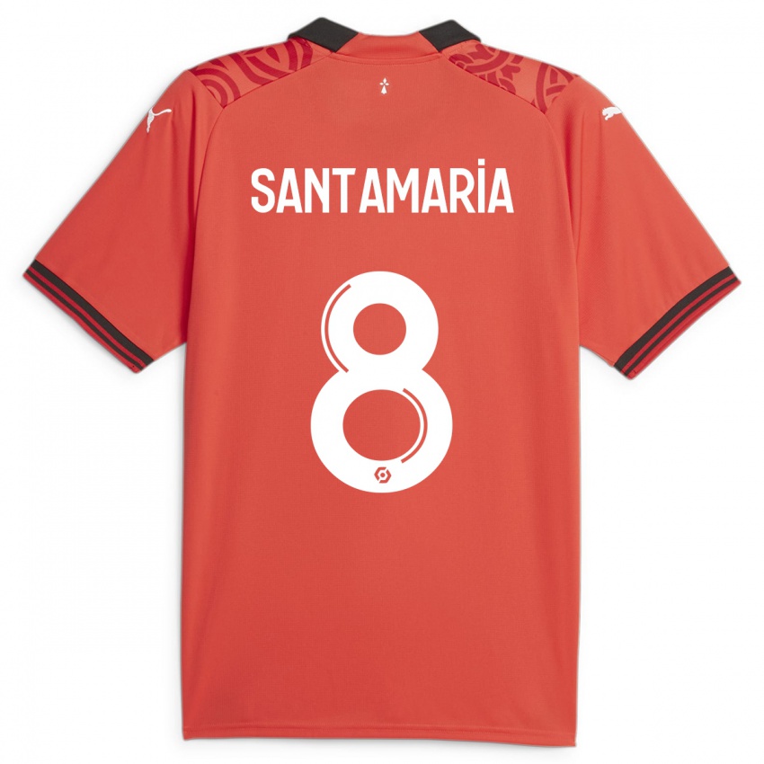 Dzieci Baptiste Santamaria #8 Czerwony Domowa Koszulka 2023/24 Koszulki Klubowe